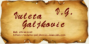Vuleta Galjković vizit kartica